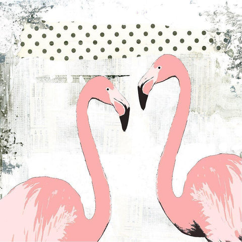 Flamingos White Modern Wood Framed Art Print by Ogren, Sarah