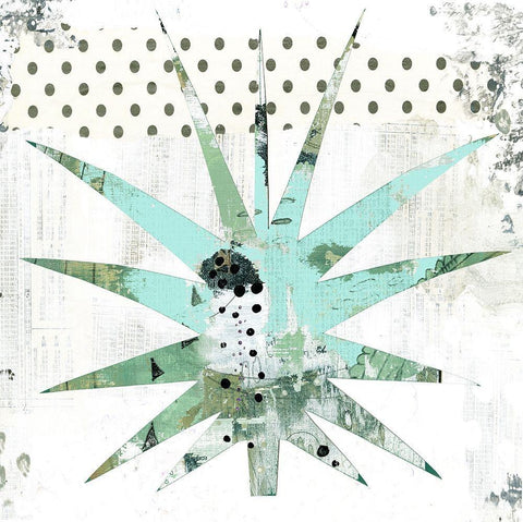 Palm II White Modern Wood Framed Art Print with Double Matting by Ogren, Sarah