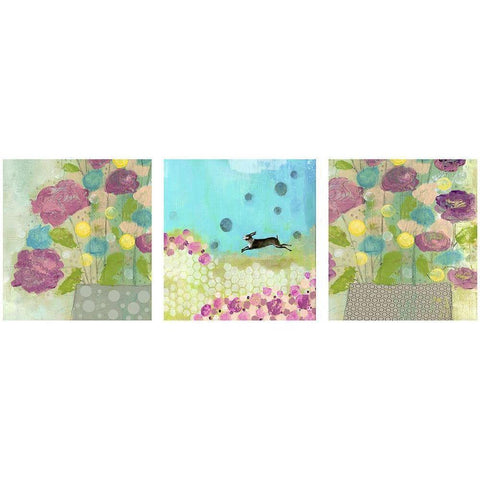 Purple and Yellow Floral I White Modern Wood Framed Art Print by Ogren, Sarah