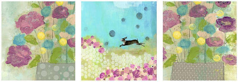 Purple and Yellow Floral I Black Ornate Wood Framed Art Print with Double Matting by Ogren, Sarah