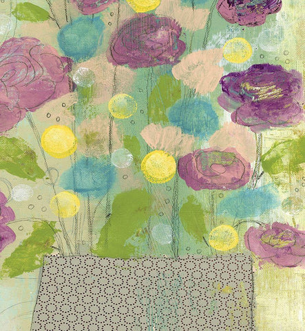 Purple and Yellow Floral II Black Ornate Wood Framed Art Print with Double Matting by Ogren, Sarah