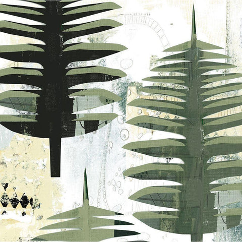 Palms I Black Modern Wood Framed Art Print by Ogren, Sarah