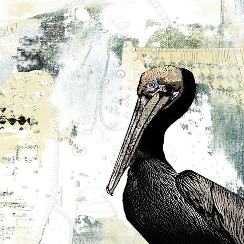 Pelican Palm White Modern Wood Framed Art Print with Double Matting by Ogren, Sarah