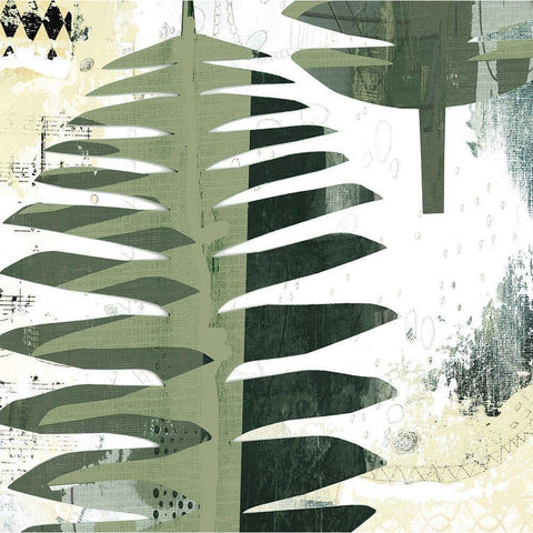 Palms II Gold Ornate Wood Framed Art Print with Double Matting by Ogren, Sarah