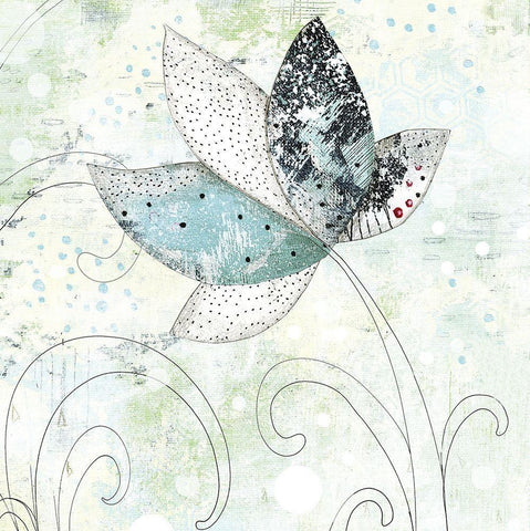 Zen Floral I Black Ornate Wood Framed Art Print with Double Matting by Ogren, Sarah