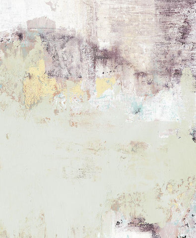 Lavender Floral Abstract Black Ornate Wood Framed Art Print with Double Matting by Ogren, Sarah