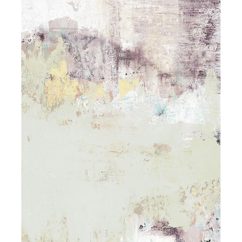 Lavender Floral Abstract Black Modern Wood Framed Art Print with Double Matting by Ogren, Sarah