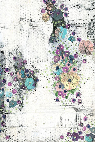 Floral Abstract II Black Ornate Wood Framed Art Print with Double Matting by Ogren, Sarah