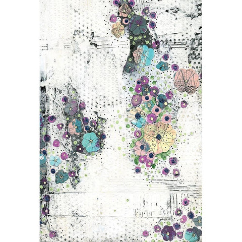 Floral Abstract II Black Modern Wood Framed Art Print by Ogren, Sarah