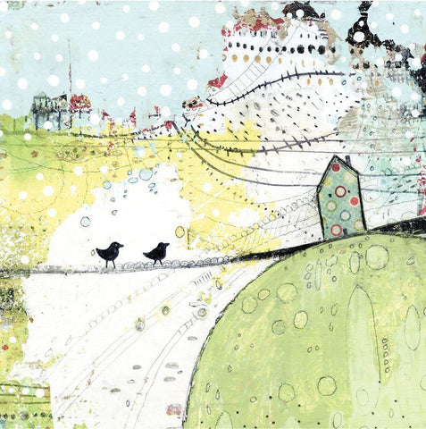 New Neighbors White Modern Wood Framed Art Print with Double Matting by Ogren, Sarah