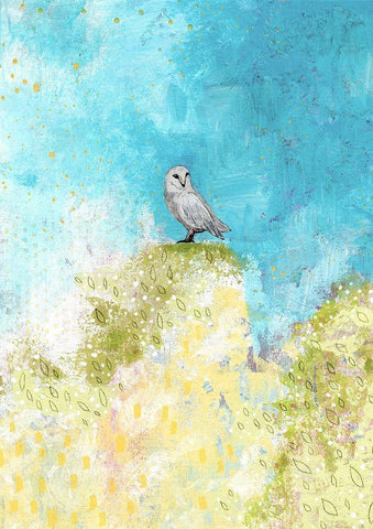 Spring Owl Black Ornate Wood Framed Art Print with Double Matting by Ogren, Sarah