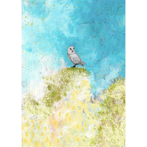 Spring Owl Black Modern Wood Framed Art Print with Double Matting by Ogren, Sarah