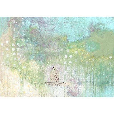 House by the Pond Black Modern Wood Framed Art Print by Ogren, Sarah