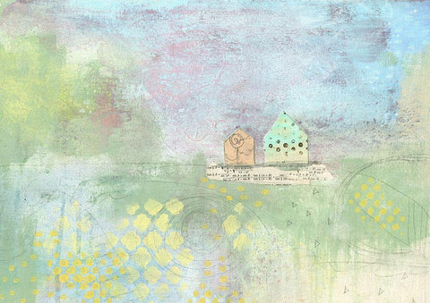 This House has a Nice Garage White Modern Wood Framed Art Print with Double Matting by Ogren, Sarah