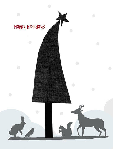 Happy Holidays White Modern Wood Framed Art Print with Double Matting by Ogren, Sarah