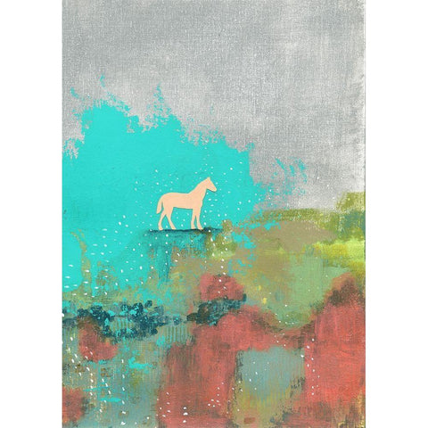 One Horse White Modern Wood Framed Art Print by Ogren, Sarah