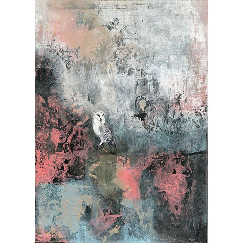 Early Morning Owl Black Modern Wood Framed Art Print by Ogren, Sarah