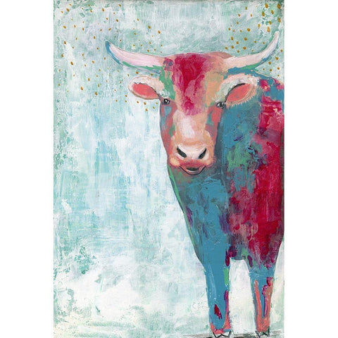 Bull Black Modern Wood Framed Art Print with Double Matting by Ogren, Sarah