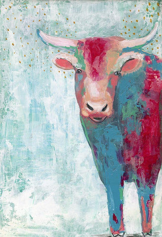 Bull White Modern Wood Framed Art Print with Double Matting by Ogren, Sarah