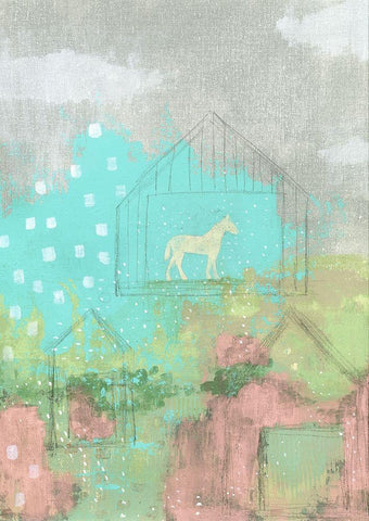 The Overgrown Barns White Modern Wood Framed Art Print with Double Matting by Ogren, Sarah