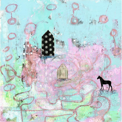 The Pink Road Black Modern Wood Framed Art Print with Double Matting by Ogren, Sarah