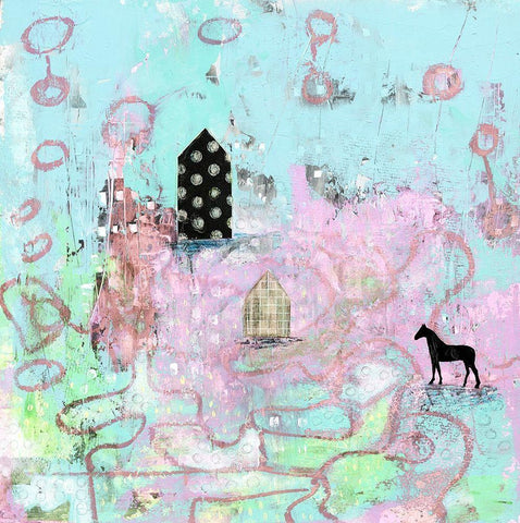 The Pink Road White Modern Wood Framed Art Print with Double Matting by Ogren, Sarah