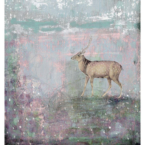 Grey Deer Black Modern Wood Framed Art Print by Ogren, Sarah