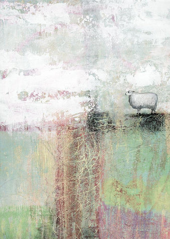 Sheep II White Modern Wood Framed Art Print with Double Matting by Ogren, Sarah