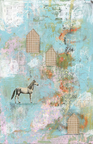 Horse I White Modern Wood Framed Art Print with Double Matting by Ogren, Sarah