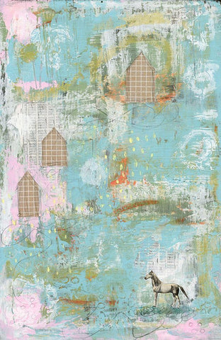 Horse II White Modern Wood Framed Art Print with Double Matting by Ogren, Sarah