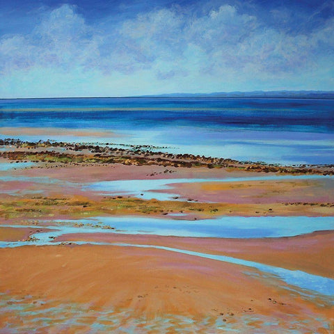 Blue Infinity Black Ornate Wood Framed Art Print with Double Matting by Francis, Sandra