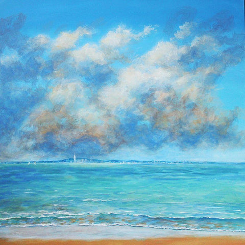 Cloud Colors Black Ornate Wood Framed Art Print with Double Matting by Francis, Sandra