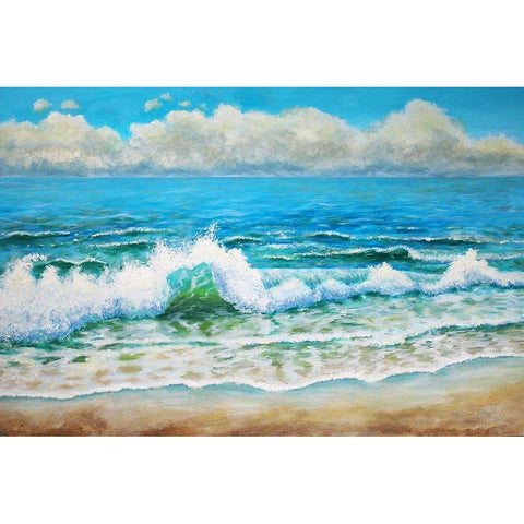 A Wave White Modern Wood Framed Art Print by Francis, Sandra