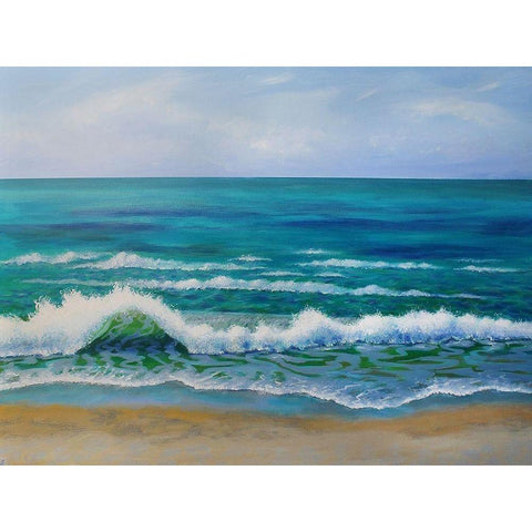Summer Waves Black Modern Wood Framed Art Print by Francis, Sandra