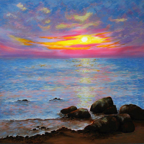 Early Sunrise Black Ornate Wood Framed Art Print with Double Matting by Francis, Sandra