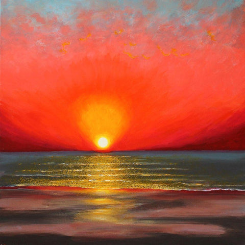 New Dawn, New Day White Modern Wood Framed Art Print with Double Matting by Francis, Sandra