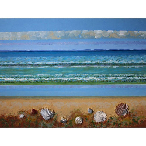 Shell Abstract Gold Ornate Wood Framed Art Print with Double Matting by Francis, Sandra