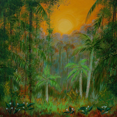 Edge of the Jungle Black Ornate Wood Framed Art Print with Double Matting by Francis, Sandra