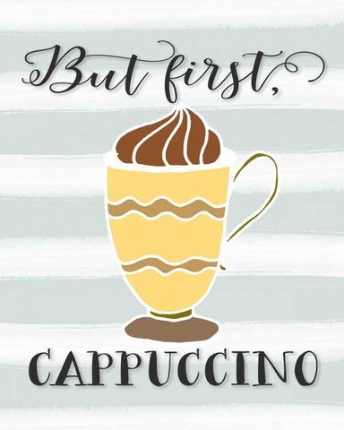 But First Cappuccino Black Ornate Wood Framed Art Print with Double Matting by Moss, Tara