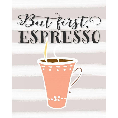 But First Espresso Black Modern Wood Framed Art Print by Moss, Tara