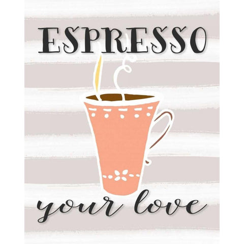 Espresso Your Love Black Modern Wood Framed Art Print with Double Matting by Moss, Tara