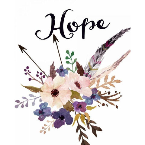 Hope White Modern Wood Framed Art Print by Moss, Tara