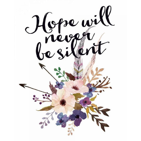 Hope Will Never Be Silent Black Modern Wood Framed Art Print with Double Matting by Moss, Tara