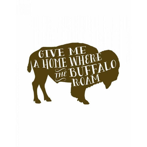 Buffalo Home Black Modern Wood Framed Art Print by Moss, Tara