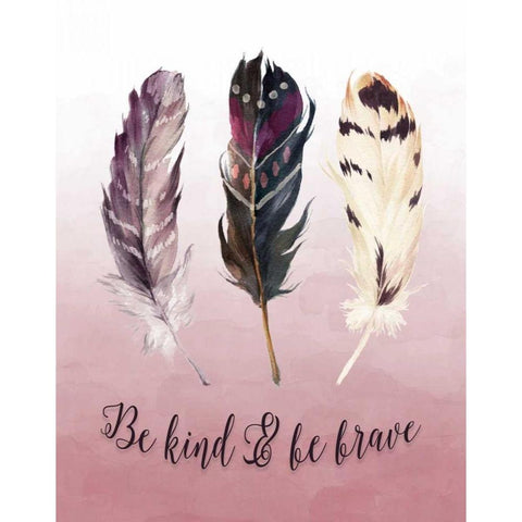 Be Kind and Be Brave Gold Ornate Wood Framed Art Print with Double Matting by Moss, Tara