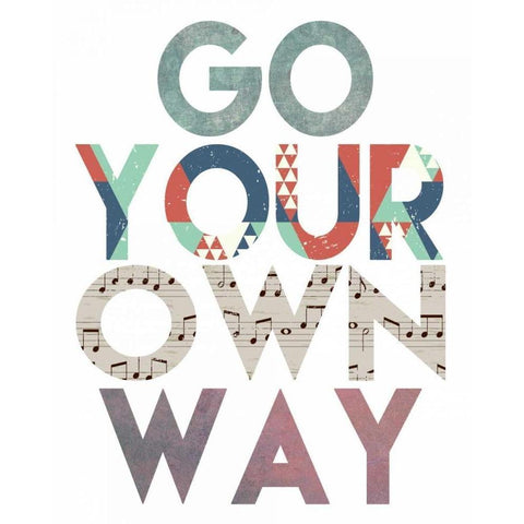 Go Your Own Way Black Modern Wood Framed Art Print with Double Matting by Moss, Tara