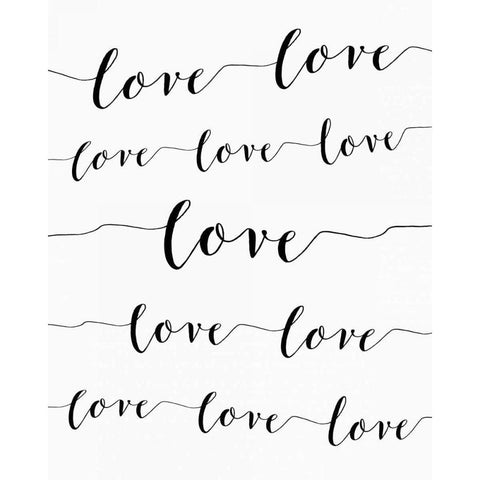 Love on White White Modern Wood Framed Art Print by Moss, Tara