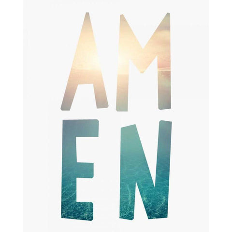 Amen Water Black Modern Wood Framed Art Print by Moss, Tara