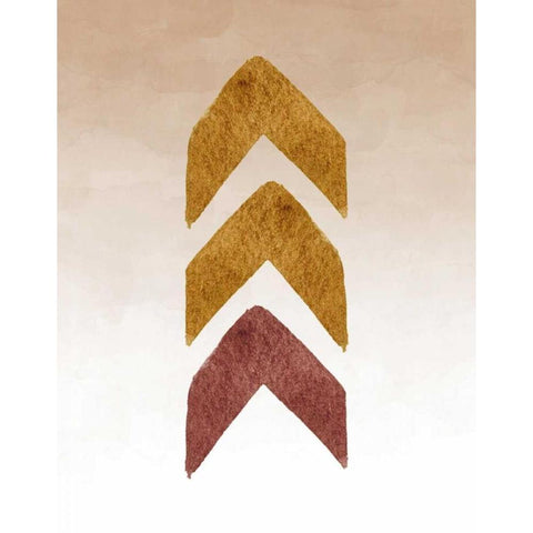 Gold and Maroon Tribal Arrows Gold Ornate Wood Framed Art Print with Double Matting by Moss, Tara