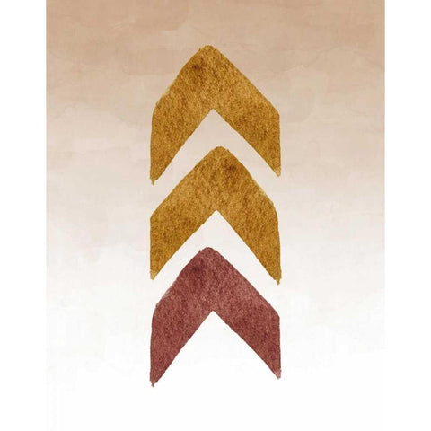 Gold and Maroon Tribal Arrows Black Modern Wood Framed Art Print by Moss, Tara